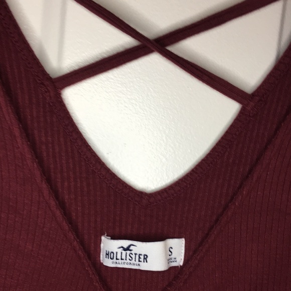 Hollister Red Skater Dress Small Ribbed Strappy Short Sleeve Circle Skirt - Picture 7 of 7